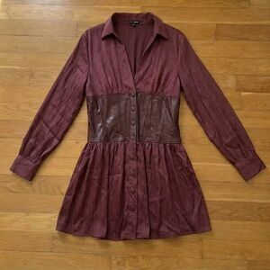 Fashion Nova Harmony Corset Mini Shirt Dress